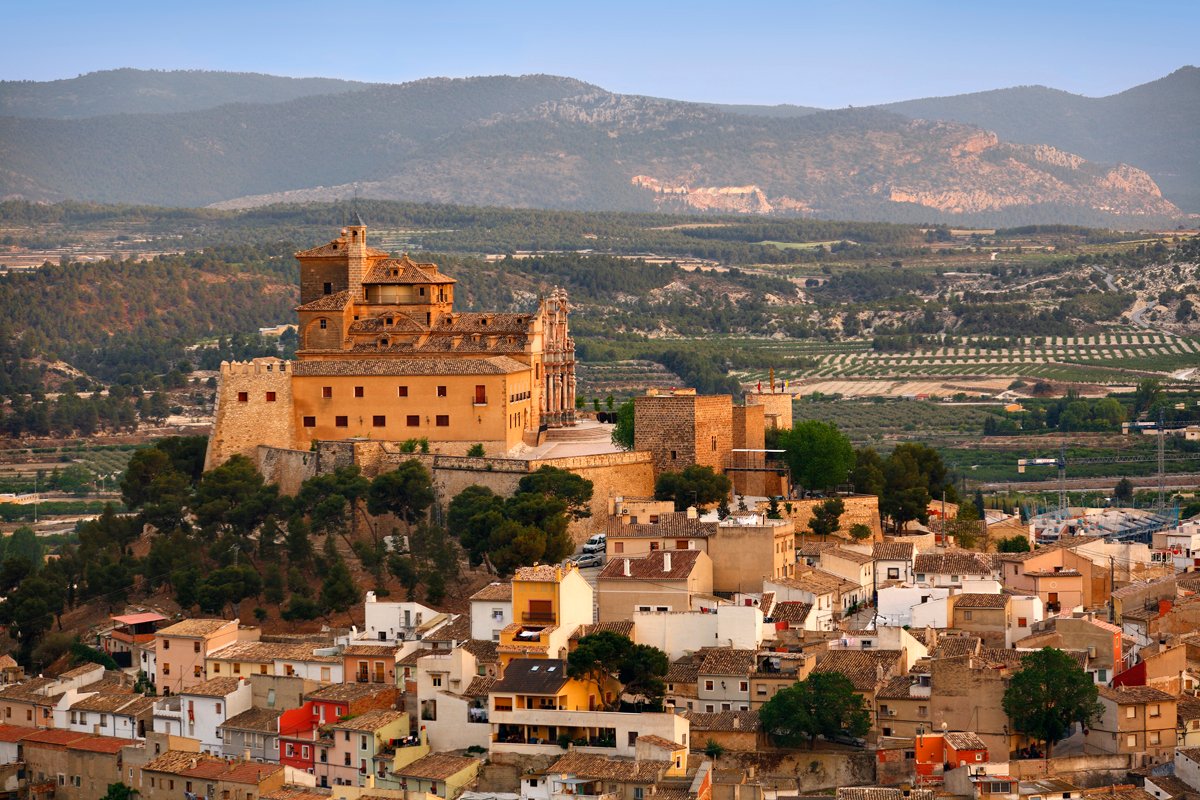 Caravaca de la Cruz. Vista panorámica con el Santuario de la Sa